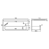 Bianca Nero Toilet Roll Holder With Shelf - Brushed Nickel