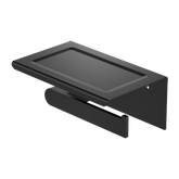 Bianca Nero Toilet Roll Holder With Shelf - Matt Black