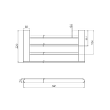 Nero Bianca Towel Rack - Brushed Nickel