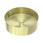Nero Opal Round 400Mm Stainless Steel Basin - Brushed Gold