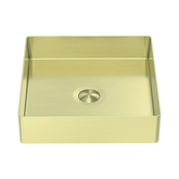 Nero Opal Square 400Mm Stainless Steel Basin - Brushed Gold