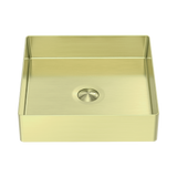Nero Opal Square 400Mm Stainless Steel Basin - Brushed Gold
