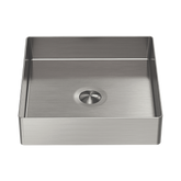 Nero Opal Square 400Mm Stainless Steel Basin - Brushed Nickel