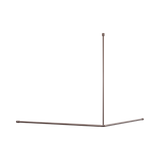 Nero Mecca Care Curtain Rail 1200X1200Mm 90 Degree - Brushed Bronze