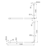 Nero Mecca Care Curtain Rail 1200X1200Mm 90 Degree - Brushed Bronze