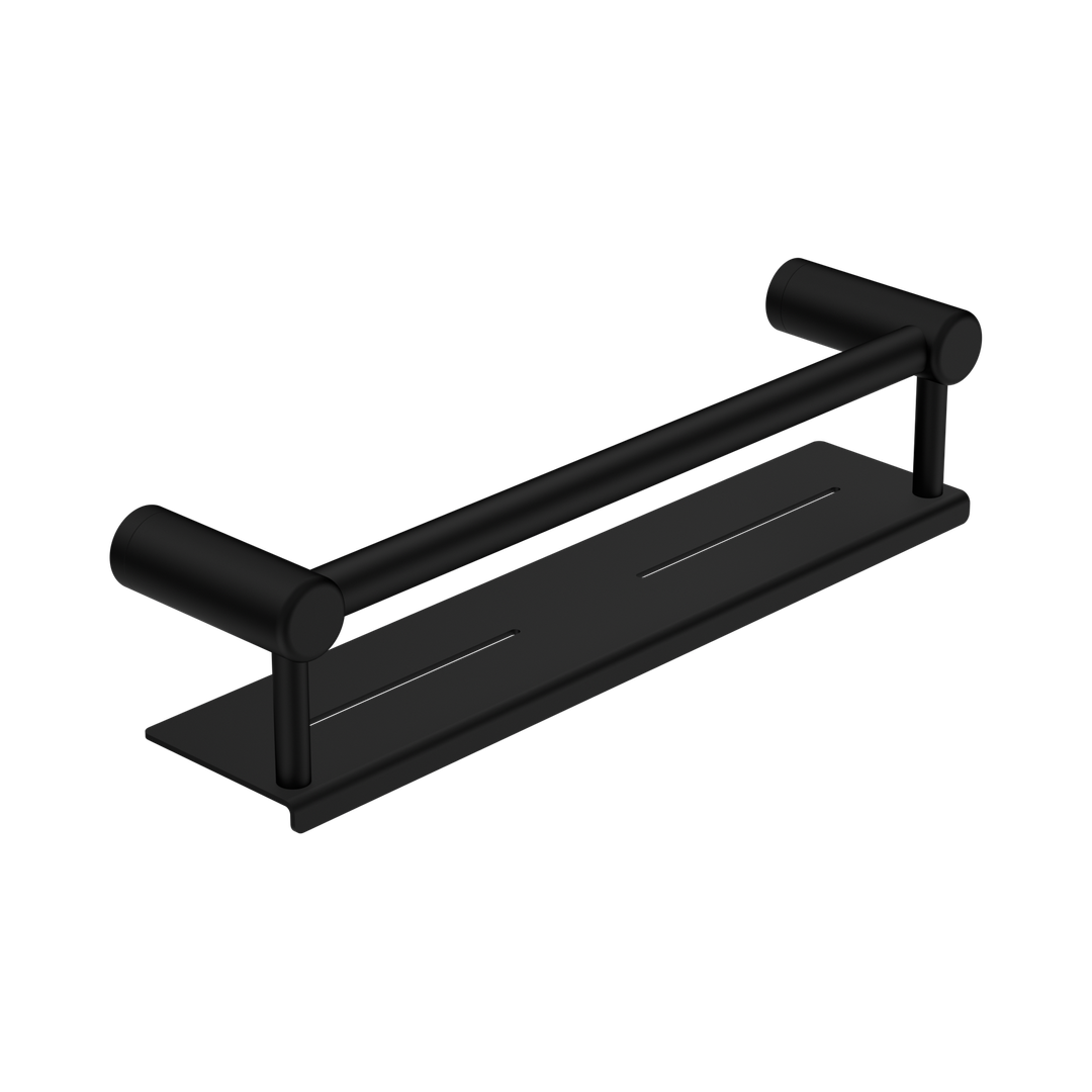 Nero Mecca Care 25mm Grab Rail With Shelf 450mm - Matte Black