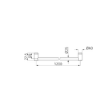 Mecca Care 25mm Nero Grab Rail 1200mm - Chrome