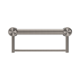 Mecca Care 32mm Grab Rail With Nero Towel Holder 300mm - Brushed Nickel