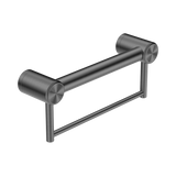 Mecca Care 32mm Grab Rail With Nero Towel Holder 300mm - Gun Metal
