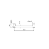 Mecca Care 32mm Nero Grab Rail 450mm - Brushed Gold