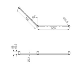 Mecca Care 32mm Dda Nero Grab Rail Set 45 Degree 750X900mm - Brushed Gold
