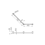 Mecca Care 32mm Ambulant Nero Toilet Nero Grab Rail 45 Degree 750X450mm - Chrome