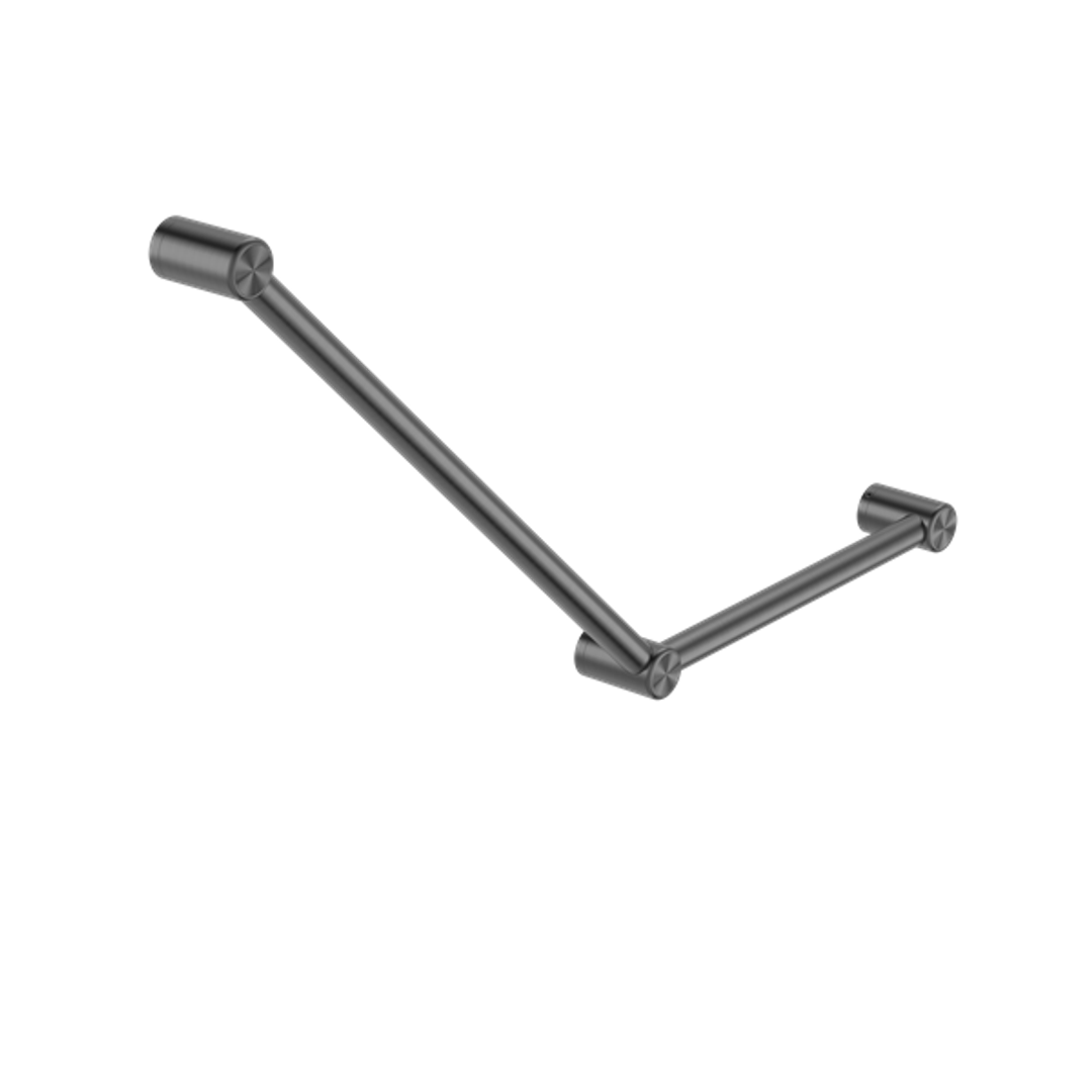 Nero Mecca Care 32mm Ambulant Toilet Grab Rail 45 Degree 750X450mm - Gun Metal