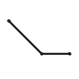 Mecca Care 32mm Ambulant Nero Toilet Nero Grab Rail 45 Degree 750X450mm - Matt Black