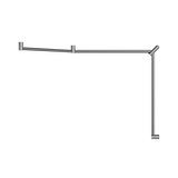 Mecca Care 32mm Dda Nero Toilet Nero Grab Rail Set 45 Degree 750X965X1025mm - Chrome