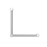 Mecca Care 32mm Ambulant Nero Toilet Nero Grab Rail 90 Degree 450X450mm - Chrome