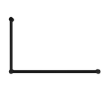 Mecca Care 32mm Dda Nero Grab Rail Set 90 Degree 600X1000mm - Matt Black