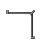 Mecca Care 32mm Wrap Around Corner Nero Grab Rail 600X600mm - Gunmetal