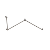 Mecca Care 32mm Dda Nero Toilet Nero Grab Rail Set 90 Degree 600X1065X1025mm - Brushed Nickel