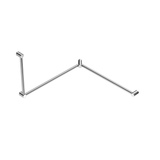 Mecca Care 32mm Dda Nero Toilet Nero Grab Rail Set 90 Degree 600X1065X1025mm - Chrome