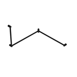 Mecca Care 32mm Dda Nero Toilet Nero Grab Rail Set 90 Degree 600X1065X1025mm - Matt Black