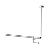 Nero Mecca Care 32mm Dda 90 Deg. Grab Rail 600mm C/W Toilet Roll Holder - Chrome