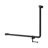 Nero Mecca Care 32mm Dda 90 Deg. Grab Rail 600mm C/W Toilet Roll Holder - Matte Black