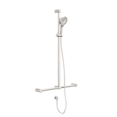 Nero Mecca Care 32Mm T Bar Grab Rail And Adjustable Shower Set 1100X750Mm - Brushed Nickel