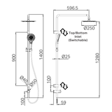 Mecca Care 25mm Nero Grab Rail 900mm Twin Shower Set - Brushed Bronze