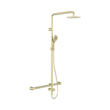 Nero Mecca Care 32mm T Bar Grab Rail 1100mm Twin Shower Set - Brushed Gold