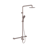 Nero Mecca Care 32mm T Bar Grab Rail 1100mm Twin Shower Set - Brushed Bronze