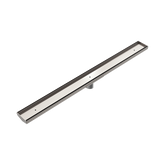 Nero Tile Insert V Channel 900X82Mm Floor Grate 50Mm Outlet - Brushed Nickel