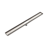 Nero Tile Insert V Channel 900X82Mm Floor Grate 50Mm Outlet - Brushed Nickel