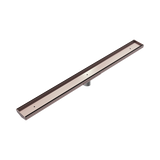 Nero Tile Insert V Channel 900X82Mm Floor Grate 50Mm Outlet - Brushed Bronze