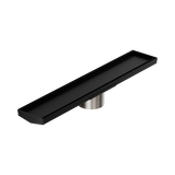 Nero Tile Insert V Channel 600X106Mm Floor Grate 90Mm Outlet - Matte Black