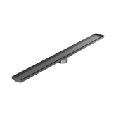 Nero Tile Insert V Channel 1200X106Mm Floor Grate 90Mm Outlet - Gunmetal