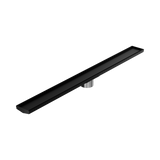 Nero Tile Insert V Channel 1200X106Mm Floor Grate 90Mm Outlet - Matte Black