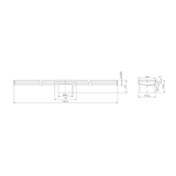 Nero Tile Insert V Channel 1200X106Mm Floor Grate 90Mm Outlet - Gunmetal
