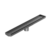 Nero Tile Insert V Channel 600X82Mm Floor Grate 50Mm Outlet - Gunmetal