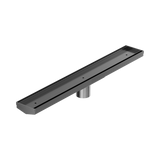 Nero Tile Insert V Channel 600X82Mm Floor Grate 50Mm Outlet - Gunmetal