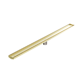 Nero Tile Insert V Channel 1200X82Mm Floor Grate 50Mm Outlet - Brushed Gold