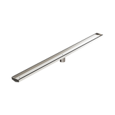 Nero Tile Insert V Channel 1200X82Mm Floor Grate 50Mm Outlet - Brushed Nickel
