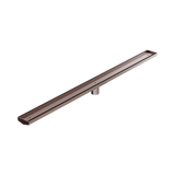 Nero Tile Insert V Channel 1200X82Mm Floor Grate 50Mm Outlet - Brushed Bronze
