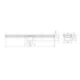 Nero Tile Insert V Channel 1200X106Mm Floor Grate 80Mm Outlet - Matte Black