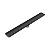 Nero Tile Insert V Channel 800X106Mm Floor Grate 90Mm Outlet - Matte Black