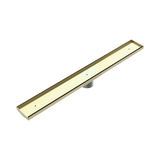 Nero Tile Insert V Channel 800X106Mm Floor Grate 80Mm Outlet - Brushed Gold