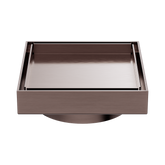 Nero 130Mm Square Tile Insert Floor Waste 100Mm Outlet - Brushed Bronze