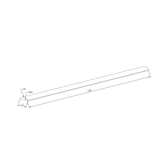 Nero Half Round Water Seal Rail 750Mm - Brushed Gold