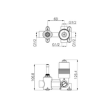 Nero Premium 35mm Universal Shower Mixer With Divertor Body Only