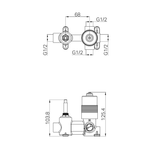 Nero Project 35mm Universal Shower Mixer With Divertor Body Only